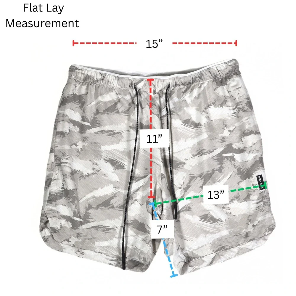 ASRV Silver-Lite Training Shorts Mens Small Grey Camo Athletic Gym Workout